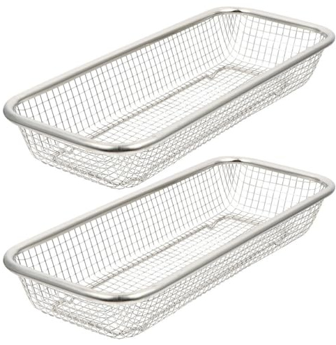 Healeved 2 Paniers De Lave-Vaisselle En Acier Inoxydable Panier Pour Couverts Et Baguettes Support De Rangement Et Égouttage Pour Fourchettes Cuillères Ustensiles De Cuisine 12.20 X 5.12 X 2.17 in