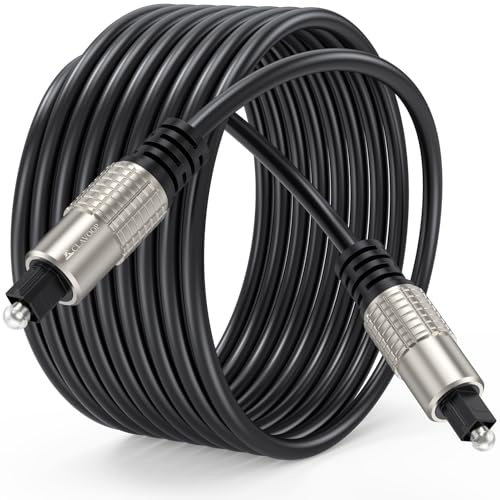 CLAVOOP Cavo audio ottico Toslink da 3,5 m, cavo ottico per Soundba, cavi in fibra ottica lunghi SPDIF, cavo ottico audio digitale, guscio in alluminio, compatibile con TV, PS4, DVD, Vizio, Xbox, Home
