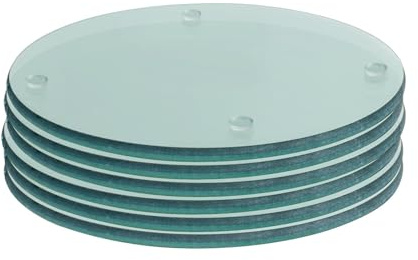 Harbour Housewares 6X Klar 10cm Runde Glasuntersetzer - Heim Küche Esstisch Dekor Zubehör Kaffeetasse Trinken Becher Matte Tischsets