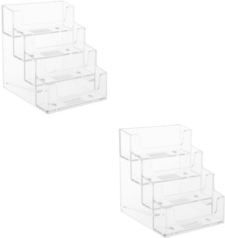 SEWACC 2stücke Desktop Kartenhalter Für Visitenkarten Transparente Aufbewahrungsbox Stabiler Kartenständer Für Büro Und Organisation Ihrer Geschäftskarten