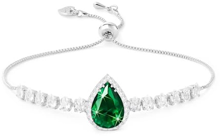 Linawe Edelstein Diamanten Armband Damen, Glitzer Armkette Schmuck, Kristall Damenarmband Jewelry, Tennisarmband, Erhältlich in 14-karätigem Gold-, Roségold- und Silbertönen