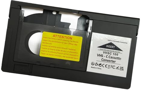 VHS-C Tape Cassette Adapter for Camcorders Motorized VHS VHS-C to VHS – Ideal for VCR Player, Video Cassette Player and VHS to Digital Converting