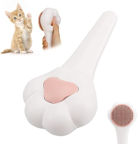 Katzenbürste, Hundebürste, Haustier Bürsten, für Langhaar und Kurzhaar, Katzenkamm, Ein-Klick-Reinigung, Unterwollbürste-Hunde