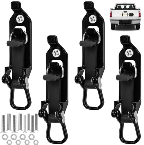 JABNOW 4 Stück Schaufelhalter für Dachträger, 17-40mm Schaufel Halterung mit Gummi-Spannverschluss, Wandmontagehalterungen für Auto, LKW, Boot, Spaten, Dachträger Zubehör 20kg Tragfähigkeit (Schwarz)