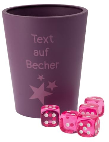 WeLoveDice - DiceCupFlex - Personalisierbarer Würfelbecher - Made In Germany (Lila)