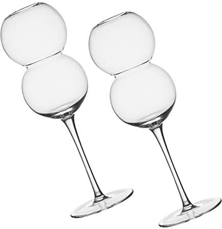 NAMOARLY 2 Pezzi Bicchiere Trasparente Da Vino Con Gambe Coppa Per Feste Contenitore Per Rosso Bicchieri Decorativi