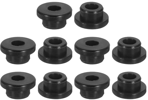 QUARKZMAN 28 Pezzi Occhielli in Gomma 5mm Foro di Perforazione, Passacavi Guarnizione 3mm ID Gommini Passacavo Scrivania Nero Siliconica per Tappo Organizzare Filo Cablaggio Casa Auto