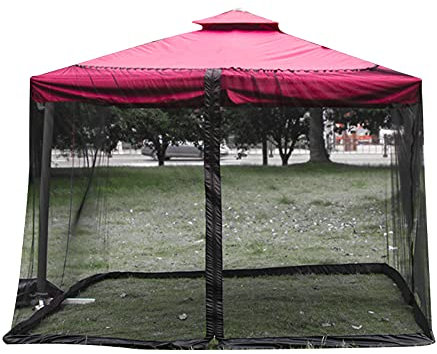 Gartenschirm, Moskitonetz, Reißverschluss, für Terrassenschirm, 300 x 300 x 230 cm, ideal für Pavillon und Outdoor-Tische, Schwarz