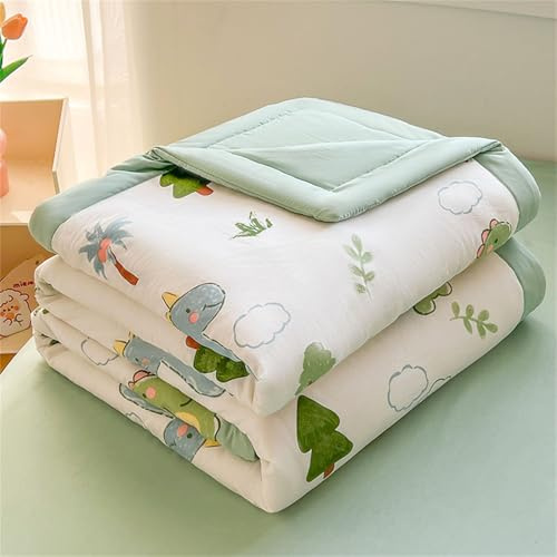 Odot Coverless Duvet 4.5 Tog for Single Double King Size, Summer Duvet No Cover Cosy and Lightweight Quilt Breathable Bedspreads Quilted Throw for Beds (Tree dinosaur,150 * 200cm)