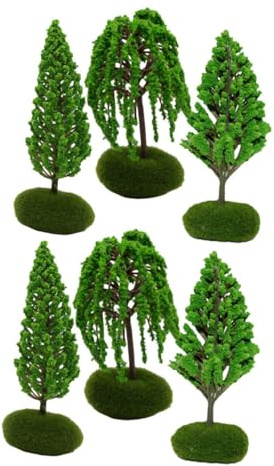 OSALADI Miniaturbäume Modellbäume 6 Stück Realistische Kleiner Landschaftsbäume Naturgetreu Micro Landschaft Spielzeugbäume Für Modellbau Und Eisenbahnlandschaft