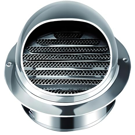 Griglia Aerazione Rotonda In Acciaio Inox Con Rete Anti Insetti Griglie Di Ventilazione, prese d'aria A Sfera Per Uso Bagno, Cucina, Caminitubi e Molto Altro(250mm/9.841inch)