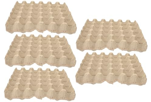 Garneck 5 pezzi Porta Uova in Cartone Pulp Posti Contenitore Uova Multi Scomparti Resistente e Riutilizzabile Protezione Antiurto per Frigorifero e Campeggio Adatto Tutte le Dimensioni