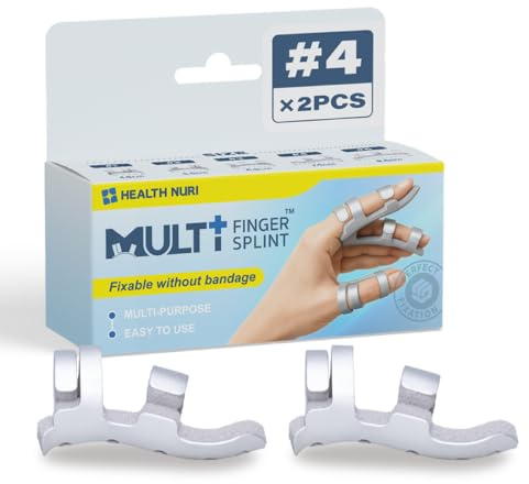 MULTI FINGER SPLINT 2er-Set Fingerschiene – ohne Bandage, Aluminium/Schaumstoff – Größe 1–5, Stabilisierung bei Fingerverletzungen (#4)