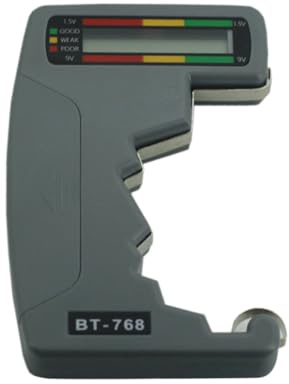 Toddmomy Analoger Batterietester für Aa Aaa und 9v Batterien mit Farbskala Kunststoffgehäuse und Drehknopf zur Schnellen Spannungsanzeige im Haushalt