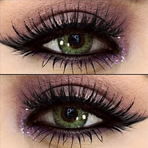 FreshTone Lentilles De Contact De Couleur Gemstone Green 3 Ton Kit De Rangement Boitier Pince et applicateur Offert 12 Mois sans correction