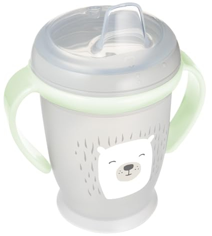 LOVI Auslaufsicherer Trinklernbecher Sippy Master 250 ml, Trinken ohne zu verschütten, Weiches Silikonmundstück, Leicht zu reinigen (Buddy Bear Beige)