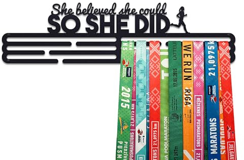 United Medals She Believed She Could So She Did Medaillenhalter Edelstahl | Medaillen Aufhänger | Medal Hanger Holder Display Rack