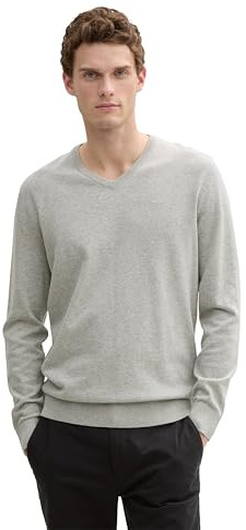 TOM TAILOR Uomini Maglione basic con scollo a V