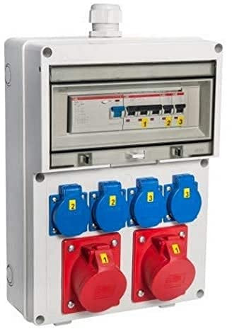 VOTHA® Wandverteiler - verdrahtetWÜRZBURG mit FI-Schalter Steckdose 230 V~ 4, CEE 16 A, 400 V~ 2, CEE 32 A, 400 V~ ohne, LS 16 A, 1-polig, C 2, LS 16 A, 3-polig, C 1, LS 32 A, 3-polig, C ohne