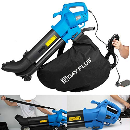 Lucn Leaf Blower Garden Vacuum Shredder, 3500W Garden Vacuum & Mulcher, 35 Litre Collection Bag, 10:1 Shredding Ratio, Automatic Mulching Compacts Leaves in Bag with 10m Cable