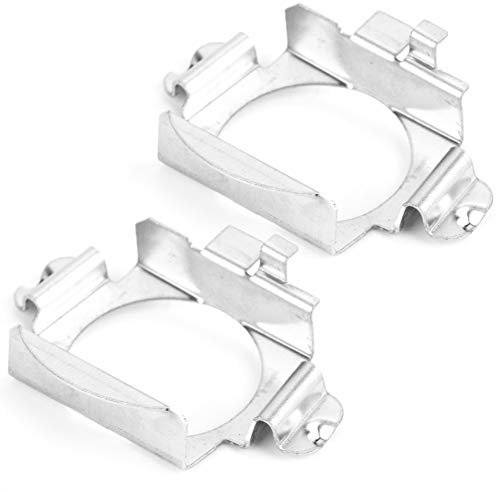 Qiilu H7 Adapterhalter, Paar H7 Auto LED Scheinwerferlampen Adapter Halter Sockel Sockelhalter Edelstahl Autozubehör für - Silver