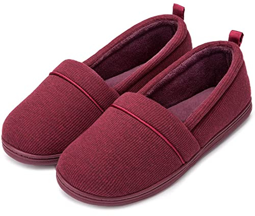 EverFoams Pantoufles Femme mousse mémoire antidérapante, rouge vin, 40 EU
