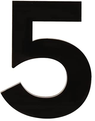 HASWARE Numero civico 7,5 cm, lettere autoadesive per porta appartamento, numeri stradali, decorazione alla moda, acrilico (5, nero)