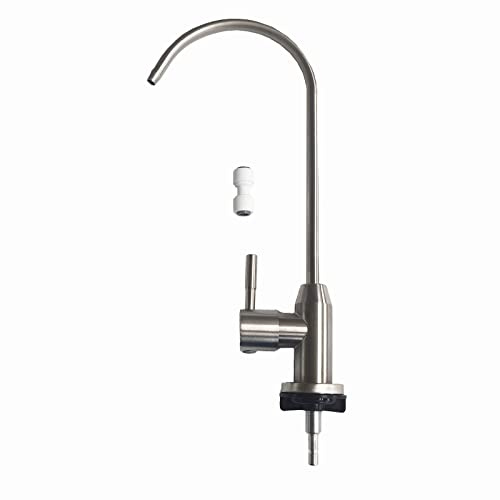 Decohomeforu Kitchen Water Filter Faucet, 100% Lead-Free Drinking Water Faucet Fits Most Reverse Osmosis Units or Water Filtration System, 304 Stainless Steel Body Brushed Nickel Finish, 360°Rotatable