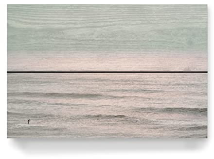artboxONE Holzbild 30x20 cm Natur Blasses Meer von Künstler Tal Paz-Fridman
