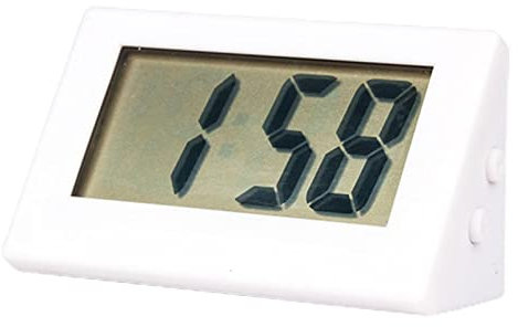 astound Reloj de mesa digital – Funcionamiento silencioso Pequeño reloj eléctrico | LCD Ultra Thin Alarma Digital Reloj electrónico digital con batería de botón para el hogar