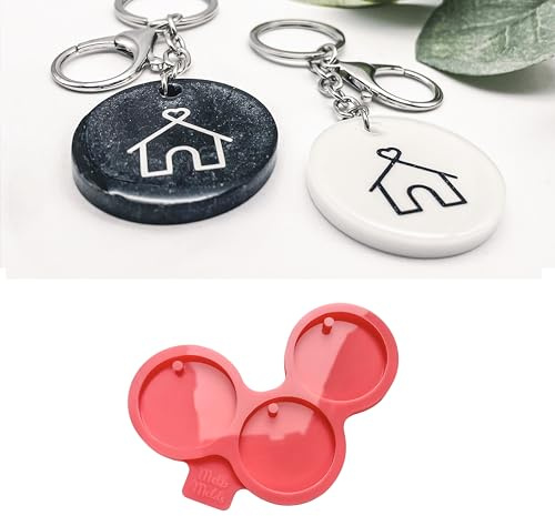 MelbMolds Moule en silicone pour résine époxy en forme de cercle - 5 cm - Créez vous-même des porte-clés ronds, des ornements pour la maison, des attrape-soleil et des pendentifs pour voiture