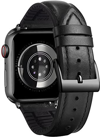 BINLUN Compatibile con Apple Watch Cinturino 49mm 46mm 45mm 44mm 42mm 41mm 40mm 38mm Cera Olio Pelle Silicone Ibrido Cinturini Compatibile con iWatch Series 11/10/9/8/7/6/5/4/3/2/1 Ultra3/2/1 SE3/2/1