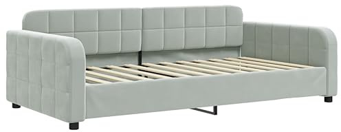 vidaXL Dagbädd ljusgrå 100x200 cm sammet