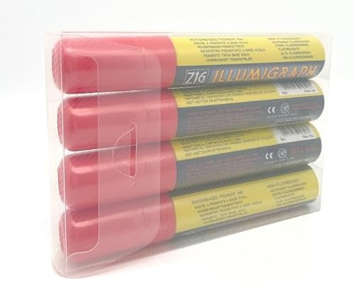BARCRAFTERS Kreidemarker Illumigraph ZIG Kreidestifte 4 er Set rot 15mm