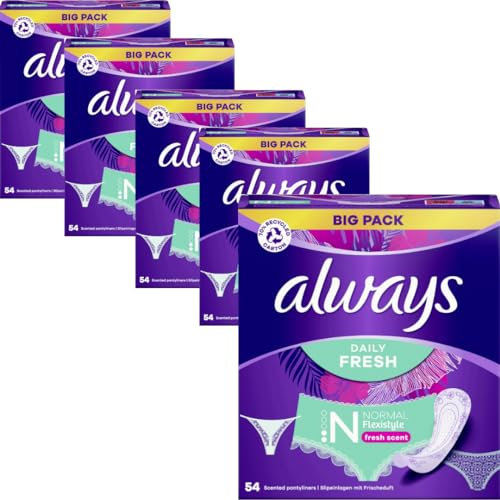 Daily Fresh Flexistyle Normal Slipeinlagen Pads Damenbinden 54 STÜCK x 5 Packungen