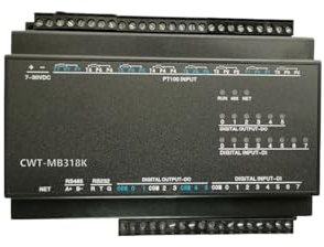 Adaptador Serial a Ethernet CWT-MB318K 8PT+8DI+6DO RS485 RS232 Ethernet Modbus Rtu TCP Módulo de adquisición Io (Color : 485)