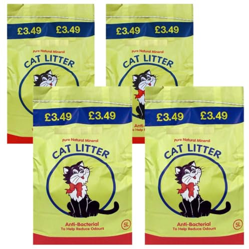 Natural Mineral Cat Litter 20L - Anti bacterial, reduce odours RRP Price Marked (4x5Litre)