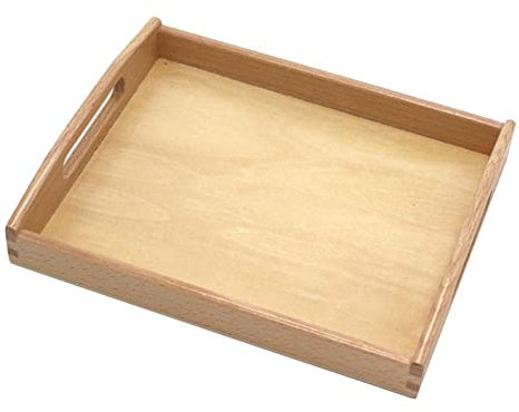 Luwecf Vassoio da Portata in Legno Vassoio in Legno Montessori per La Pittura di attività Montessori, Piccolo