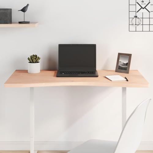 Generisch Schreibtisch,Home Hardware Schreibtischplatte für Büro, 100 x 45-50 x 2,5 cm, Massivholz, Buche