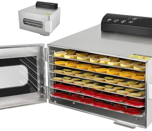 Food Dehydrator with 6 Removable Trays, Adjustable Temperature and Time, 400W Dried Fruit and Vegetable Dehydrator