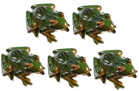 Milisten 5stücke Teiliges Frosch-skulpturen-deko Harz Miniatur-gartenornamente Für Kreative Landschaftsgestaltung Für Zuhause Bonsai Und Gartendekoration