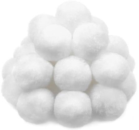 TOAOB 30pcs Craft Pompoms Loisirs Creatifs Blanc 5cm Gros Pompons Artisanale Moelleux pour Bricolage Fournitures Décorations Couture Guirlandes Franges Projets et Artisanat