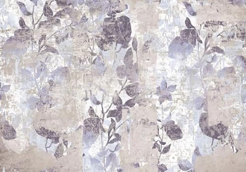 Fototapete 3D Effekt Retro Nostalgie Lila Pflanzen Und Blumen Hintergrund Wand 150x105cm Fototapete Schlafzimmer Wohnzimmer Kinderzimmer Wanddeko, Wandbild, Wandtapete
