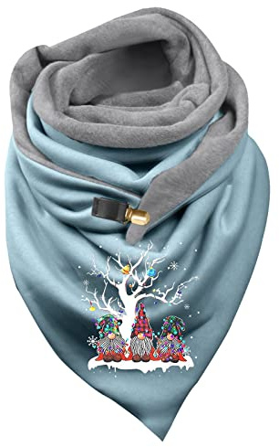 Weihnachtsschal Damen Dreieckstuch Damen Dünn Damen Schal Mit Knopf Dreiecksschal Elegant Klassischer Winter Dreieck Schals Weihnachten Warme Winterschal Damenschal Halstuch Wickelschal