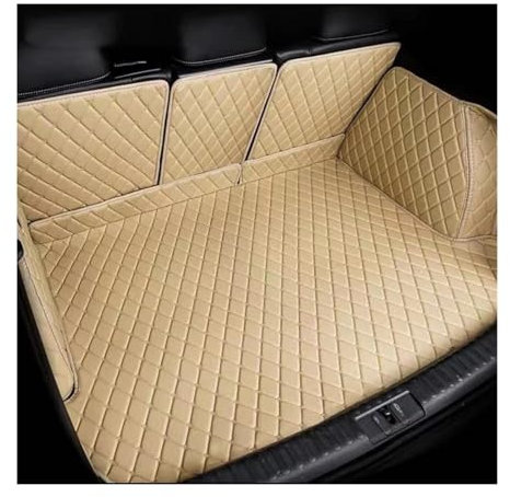 NYSQOFMB Voiture Coffre Tapis pour Jeep pour Compass 2007-2019 Tapis Coffre Voiture en Cuir Doublure Chargement Accessoires Intérieurs Tapis de Coffre Auto(Beige 3D)