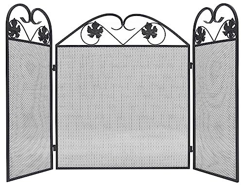 Home & Garden Kaminschutz, Eisen, Schwarz, 3 Paneele