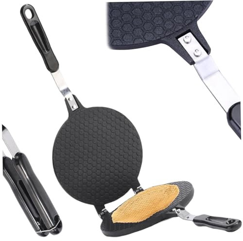 Waffle Cone Maker, Egg Roll Maker, 6.7 Inch Dia. Non-stick Waffle Cone Maker, Heat-resistant Aluminum Egg Waffle Maker, Easy to Clean Ice Cream Cone Maker for Cupcake