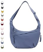 GoPaw Damen Halbmond Schultertasche Hobo Halfmoon Bag Crossbody Moon Bag mit Verstellbarer Schultergurt Damen Halbmond Tasche (Blau)