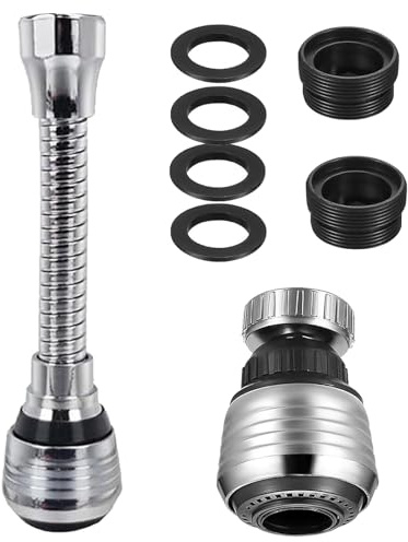 2 Pcs Tap Extender for Kitchen Sink,Faucet Extender, Kitchen Tap Spray Head Flexible 360° Swivel for Kitchen Tap, 2 Modes/ 1 Long+1 Short
