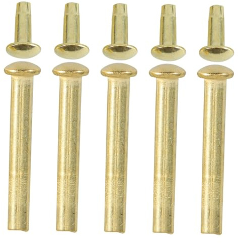 POPETPOP Kit di Riparazione e Sostituzione per Ventagli Pieghevoli, Rivetti e Dadi in Acciaio Inossidabile Dorato, Testa Tonda, 5 Set, per Fissaggio Sicuro